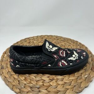 Vans Slip-On Frights Black Glow-In-The-Dark Skate Shoes Size 8 Women's